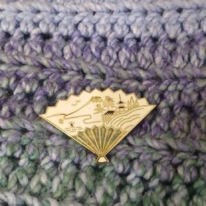 Fan-Shaped Enamel Pin